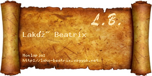 Lakó Beatrix névjegykártya