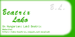 beatrix lako business card